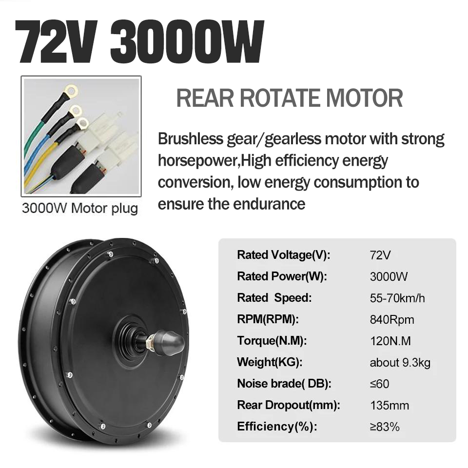 Ebike Conversion Kit 72V 3000W - طقم تحويل الدراجة الكهربائية 72 فولت