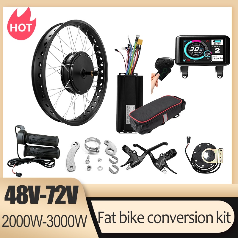مجموعة تحويل محرك دراجة ثلجية  - مراجعة Fat Tire Ebike Conversion Kit 2000W وسعره
