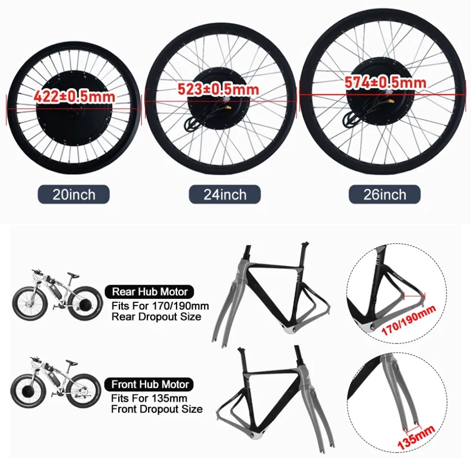 مجموعة تحويل محرك دراجة ثلجية  - مراجعة Fat Tire Ebike Conversion Kit 2000W وسعره