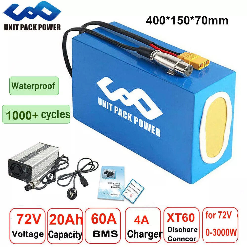بطارية دراجة كهربائية 72 فولت  - مراجعة Electric Bicycle Battery 72V 30Ah وسعره